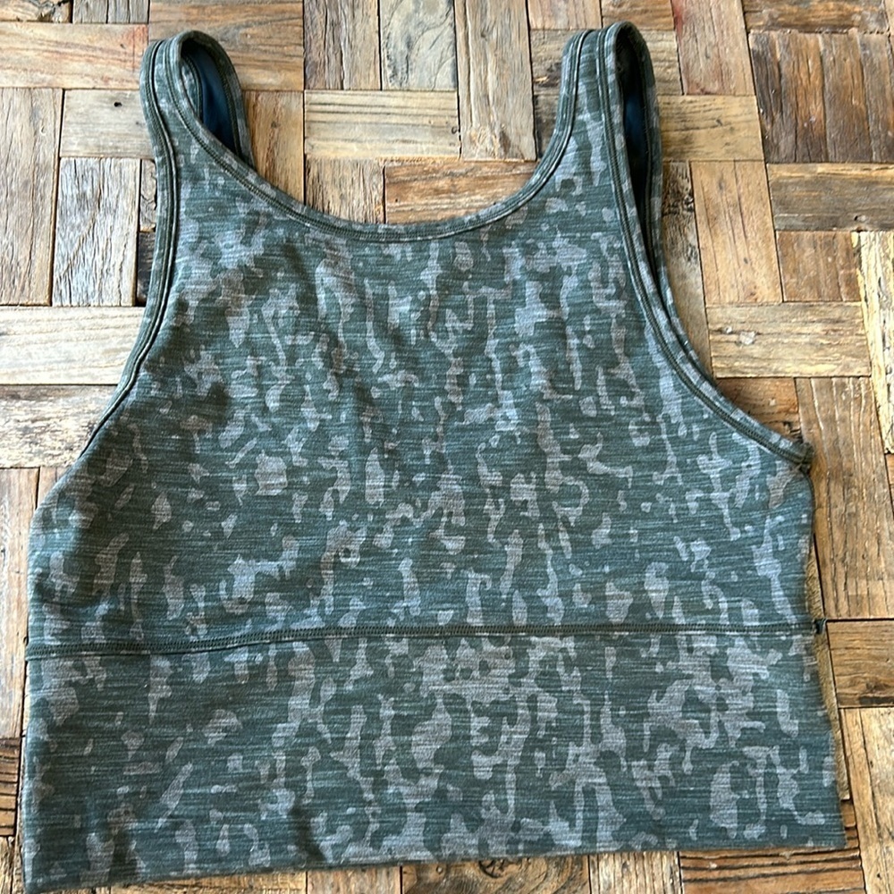 Lululemon Power Pivot Tank *Tough Heathered PU Olive Green M/L